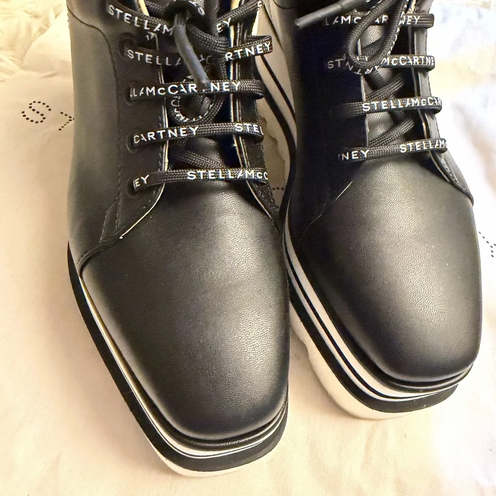 Stella McCartney Black and White Platform Shoes - Picture 9 of 13